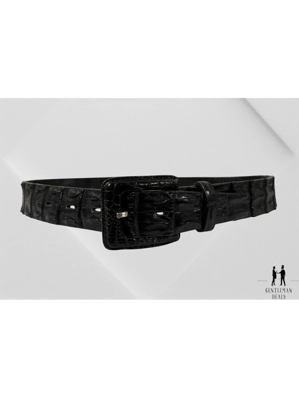 Ambrosi Abrianna new York Real Crocodile Black Italy Belt Womens S